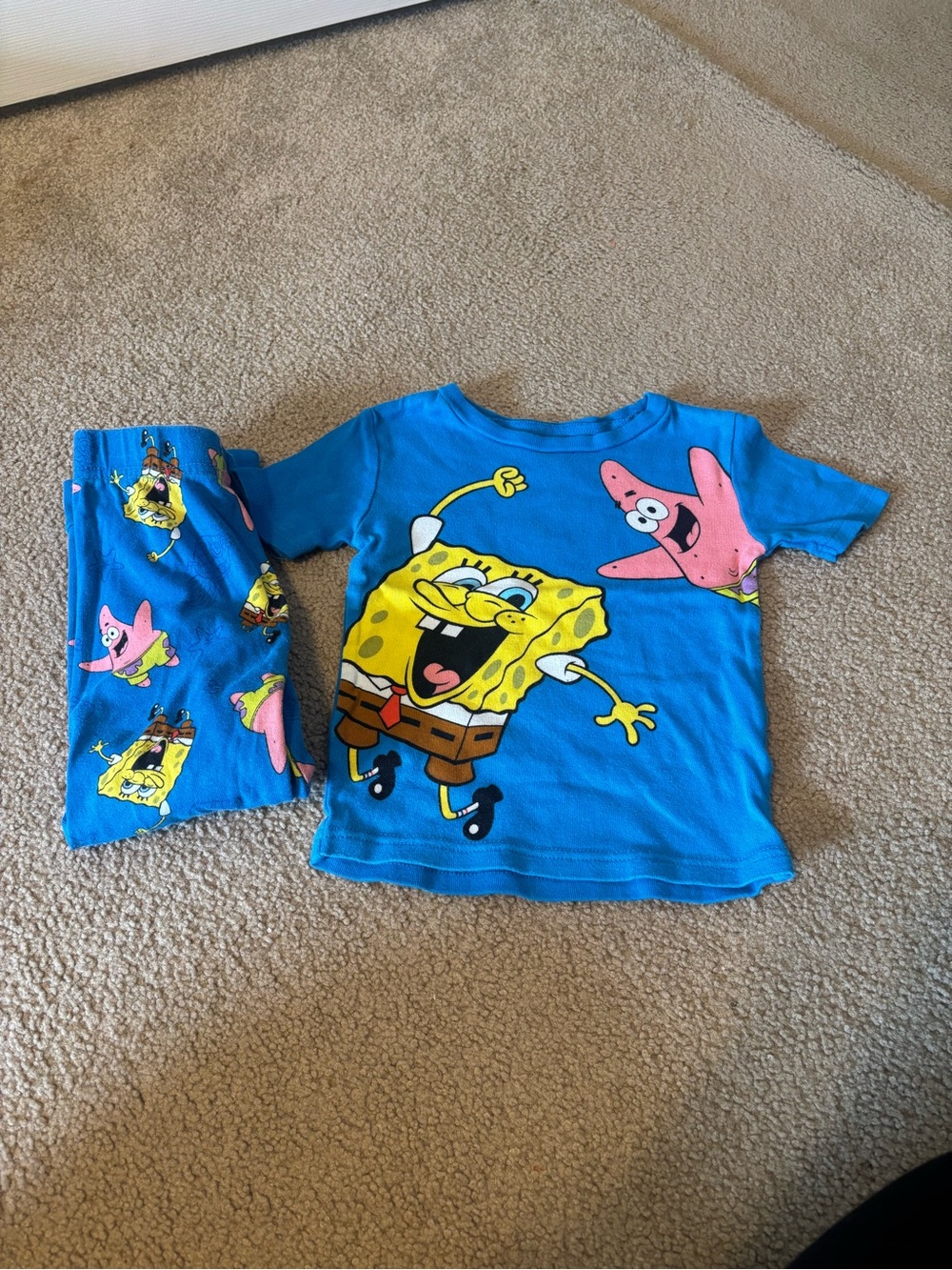 SpongeBob SquarePants Blue Kids Pajama Set size 6